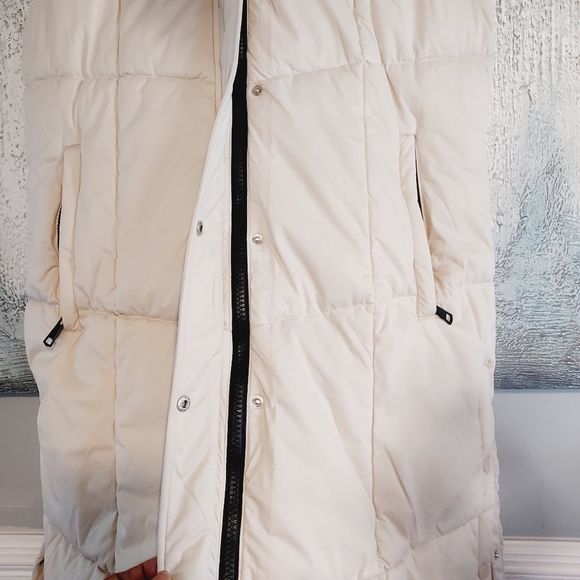 AVEC LES FILLES Thermapuff Long Line Removable Hood Puffer Vest Sz-L - Picture 3 of 16